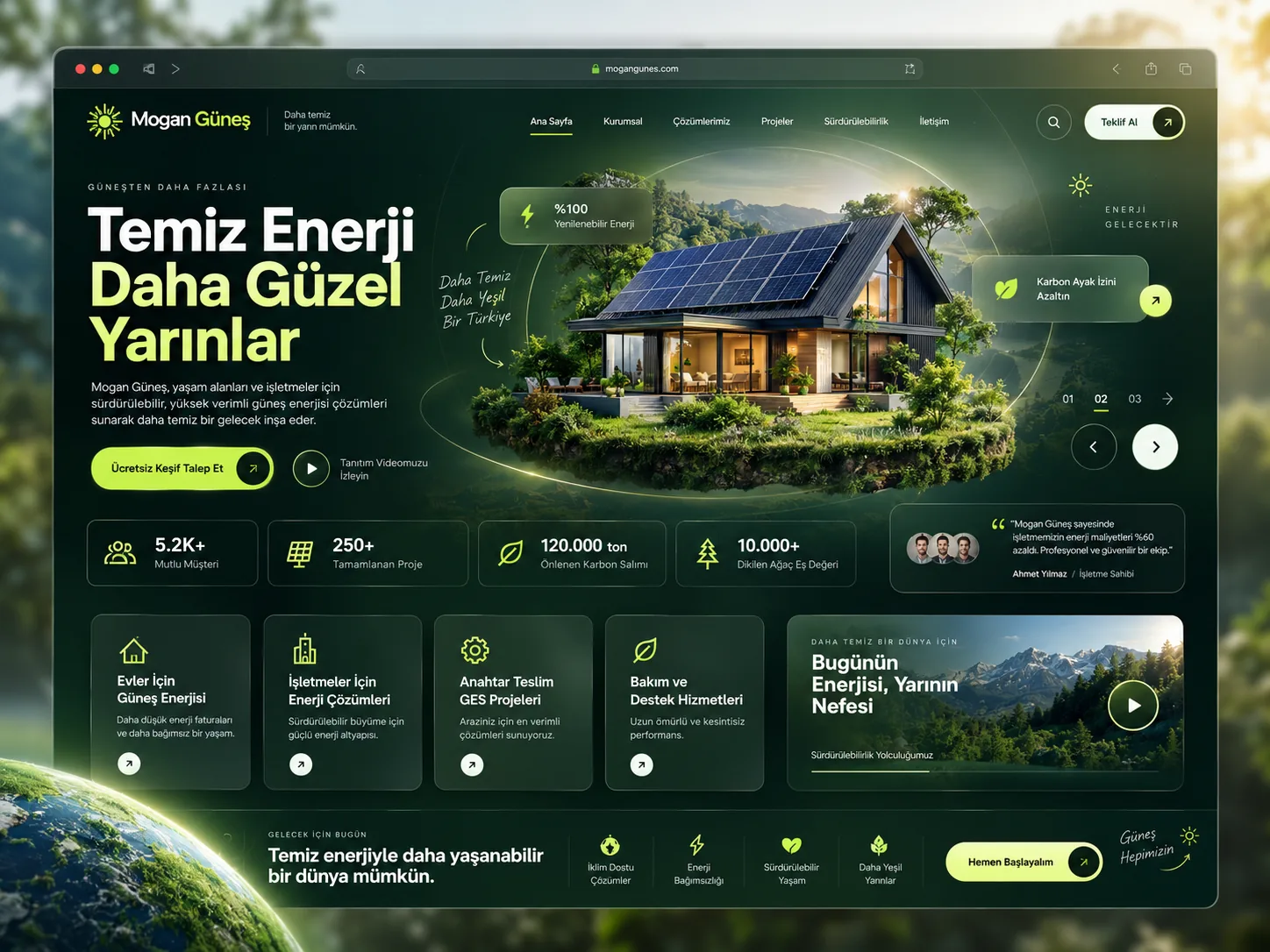 Güneş Enerjisi için Kayseri web tasarım örneği — Solar enerji firması için kurumsal tanıtım web sitesi | ACC Teknoloji Kayseri
