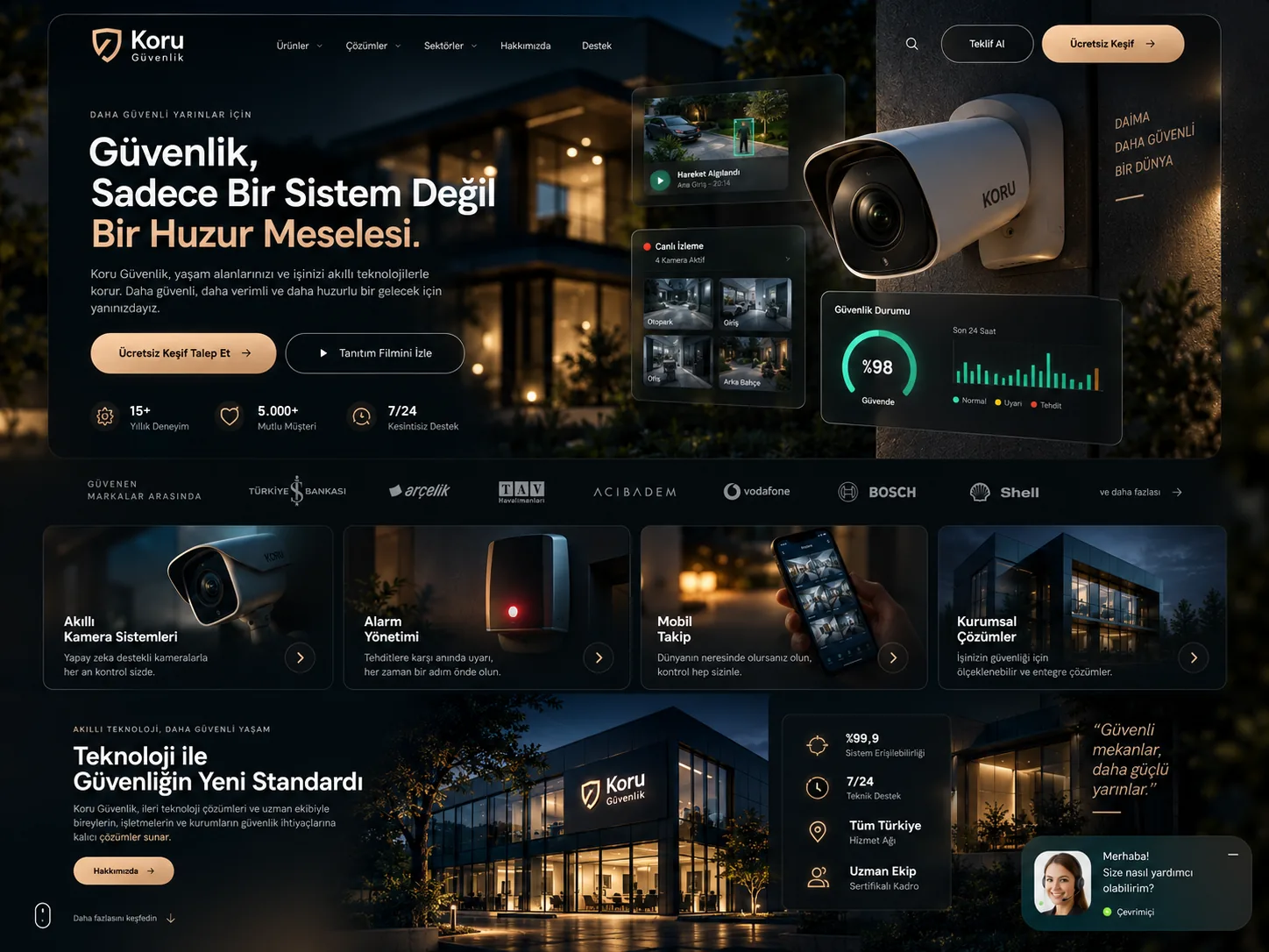 Güvenlik Sistemleri sektörü Kayseri web tasarım örneği — Güvenlik sistemleri tanıtım sitesi | ACC Teknoloji