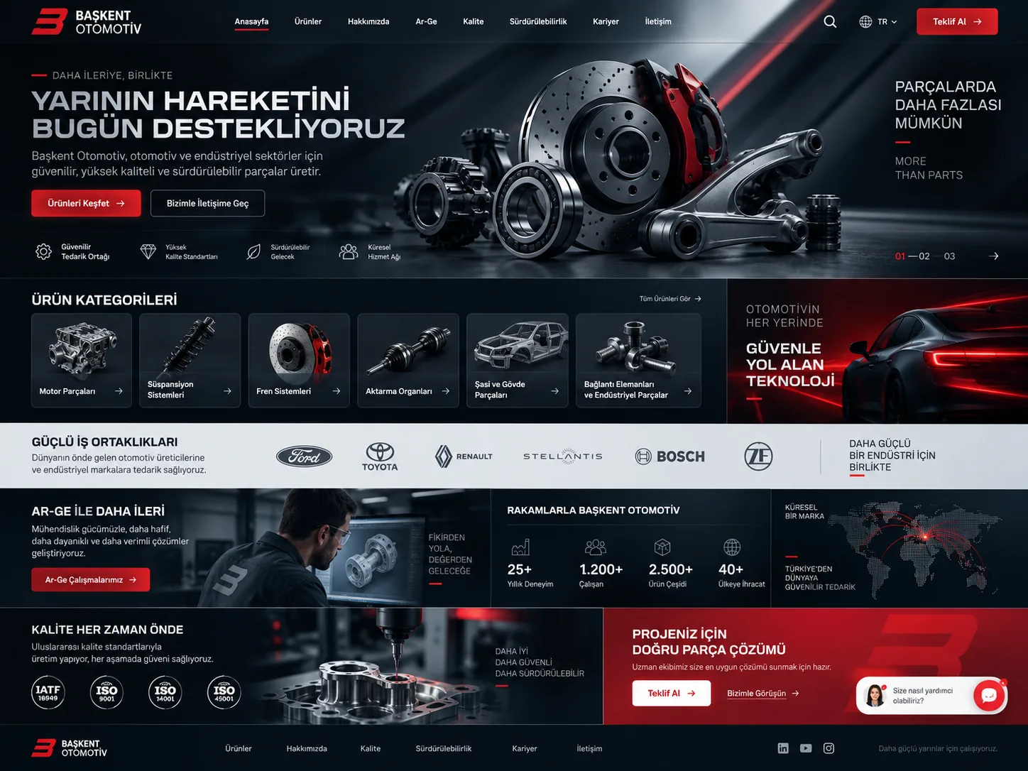 Otomotiv sektörü Kayseri web tasarım örneği — Otomotiv bayi ve servis sitesi | ACC Teknoloji