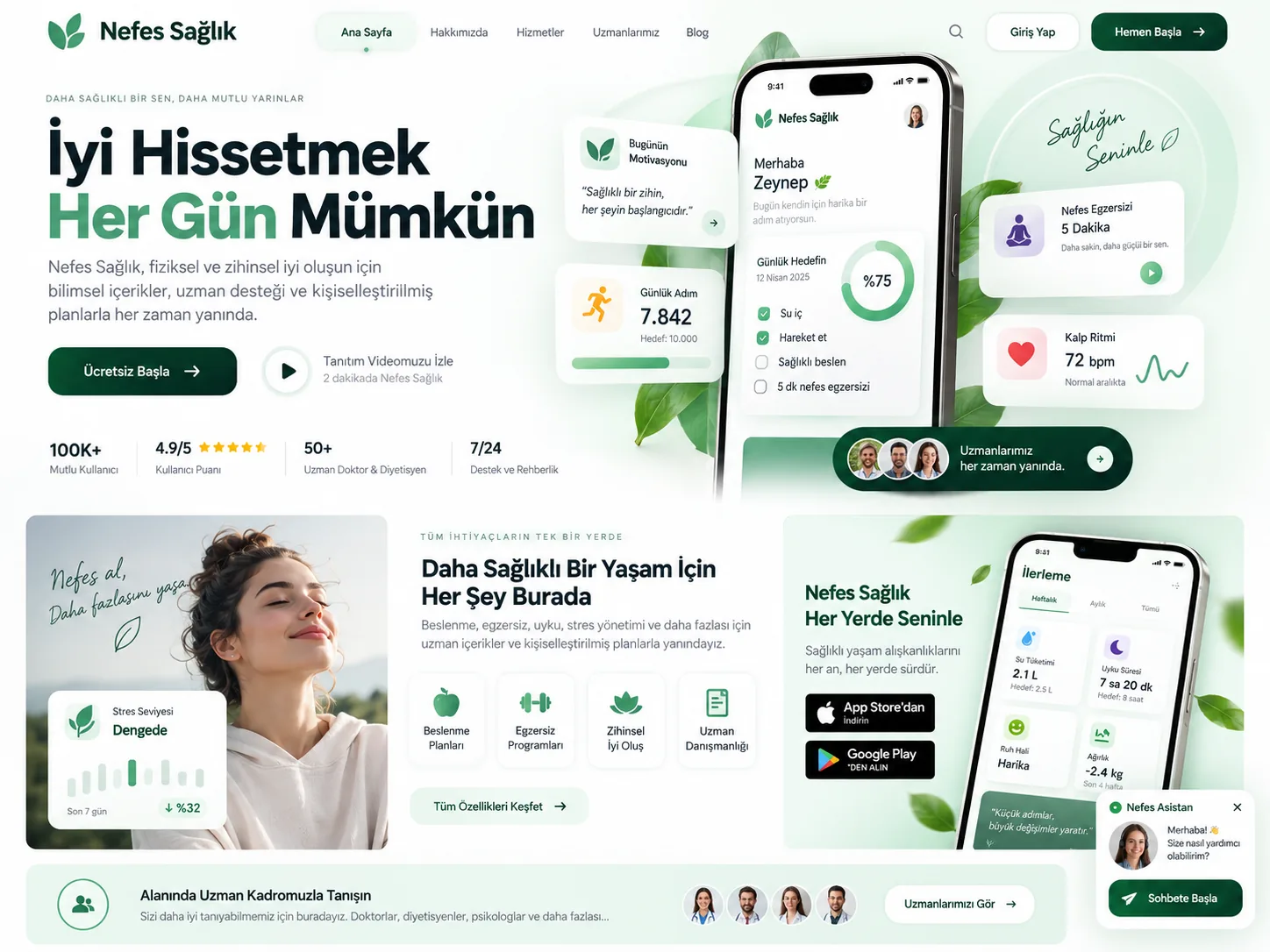 Sağlık & Wellness için Kayseri web tasarım örneği — Randevu ve hizmet odaklı sağlık & wellness web sitesi | ACC Teknoloji Kayseri